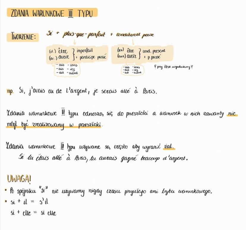 ZDANIA WARUNKOWE I TYPU
TWORZENIE: Si + présent + présent
-ai
-85
- ons
- ez
- Ont
+ futur proche
+ futur simple
+ impératif (rozkar)
TWORZE