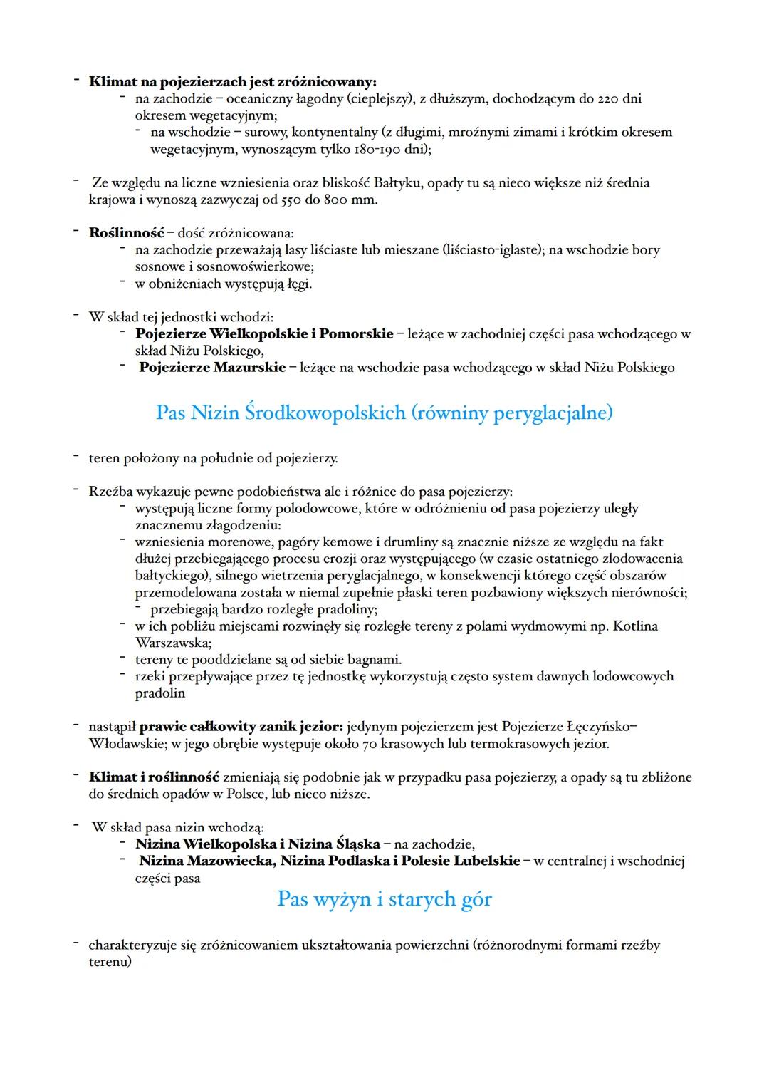 I.
PAS POBRZEŻY
przeważają wysoczyzny moreny dennej, urozmaicone m.in. w dochodzące do stu i więcej metrów
wzniesienia morenowe (tzw. kępy) 