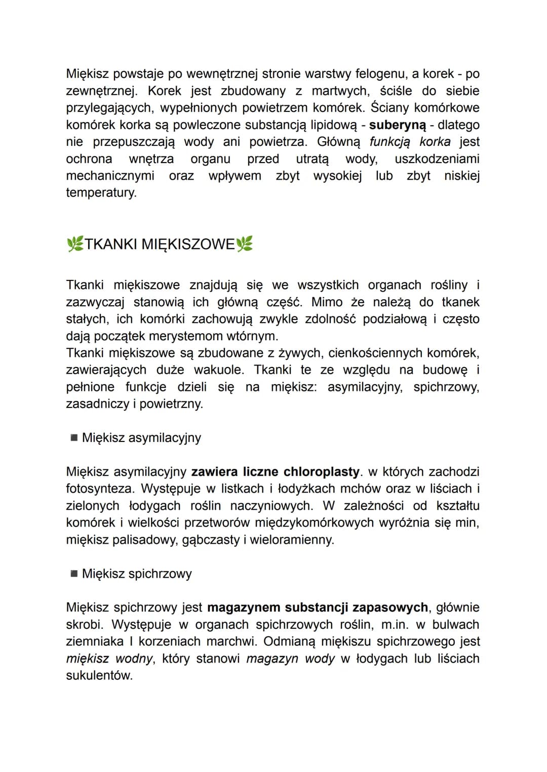 - TKANKI ROŚLINNE -
W organizmach wielokomórkowych komórki o wspólnym pochodzeniu i
podobnej budowie współpracują ze sobą w pełnieniu określ