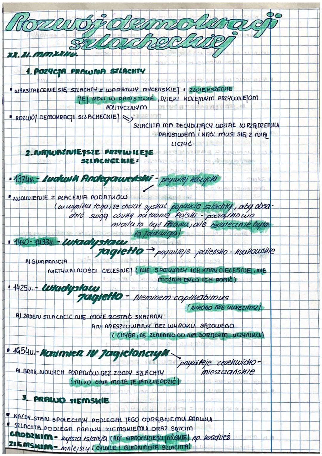 # Rozwój demolanagi
Salacheckiej

XX.11.MMXхий

1. POZYCJA PRAWNA SZLACHTY

*   WYKSZTAŁCENIE SIĘ SZLACHTY Z WARSTWY RYCERSKIET ZWIEKSZENIE
