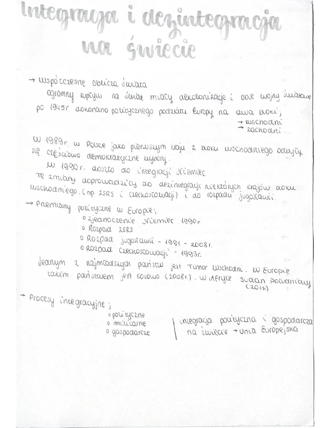 Przegląd integracji i dezintegracji na świecie 🎀