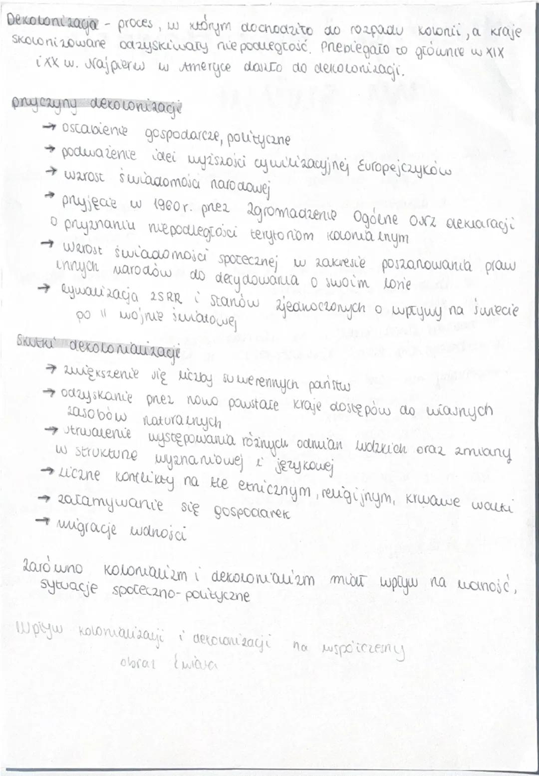Integraya i dezintegracja
na świecie
→ Współczesne oblicza świata
←
ogromny wpływ na świat miały dekolonizacje
po 1945r. dokonano polityczne
