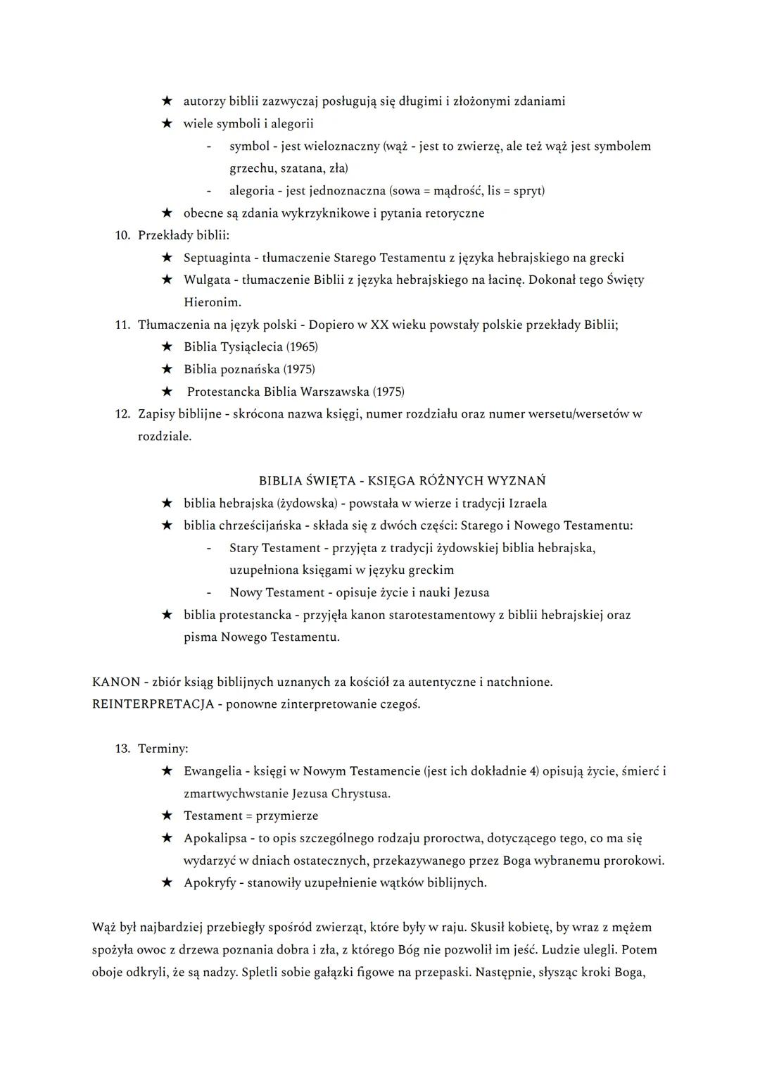 1.
2.
3.
Biblia to dzieł bosko-ludzkie (inaczej teandoryczne).
Biblia jest źródłem kultury i powstała między XI a II w. p.n.e.
Biblia powsta