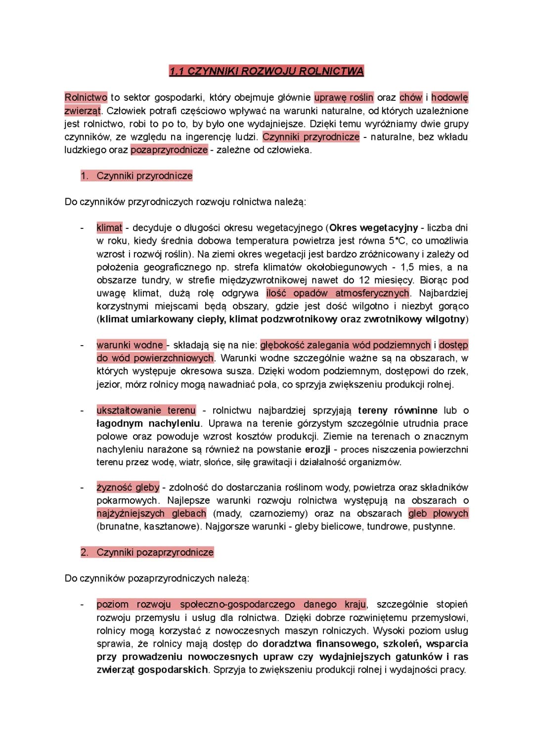Czynniki Rozwoju Rolnictwa: Przyrodnicze i Pozaprzyrodnicze w Polsce i na Świecie