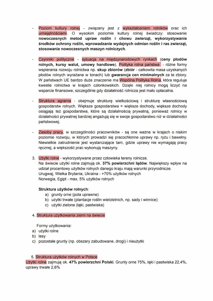 1.1 CZYNNIKI ROZWOJU ROLNICTWA
Rolnictwo to sektor gospodarki, który obejmuje głównie uprawę roślin oraz chów i hodowlę
zwierząt. Człowiek p