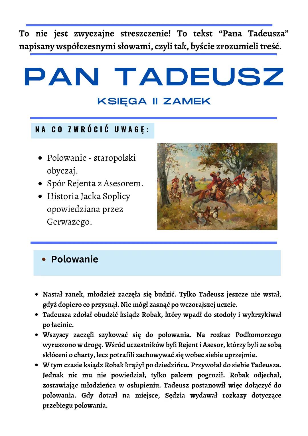 "Pan Tadeusz" - Księga II