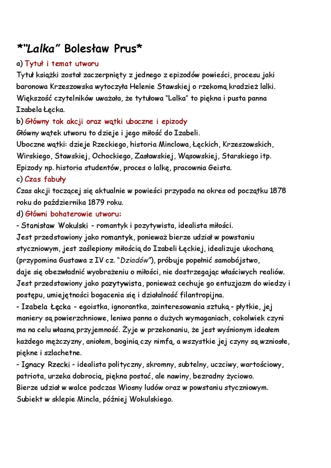 "Lalka" Bolesław Prus