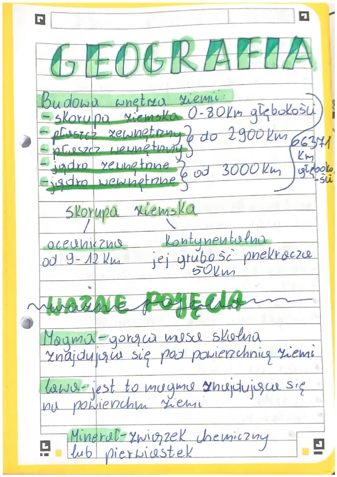 Geografia dział 5 Litosfera 