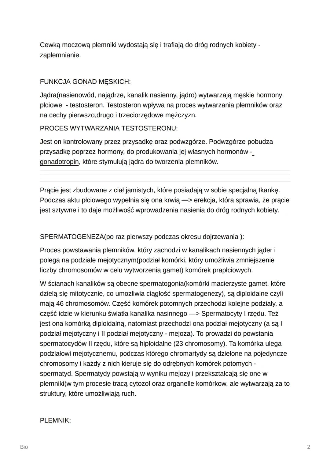 Bio
Bio
Budowa i funkcje męskich narządów rozrodczych
Cechy płciowe - cechy ciała dzięki, którym płcie różnią się od siebie.
Pierwszorzędowe