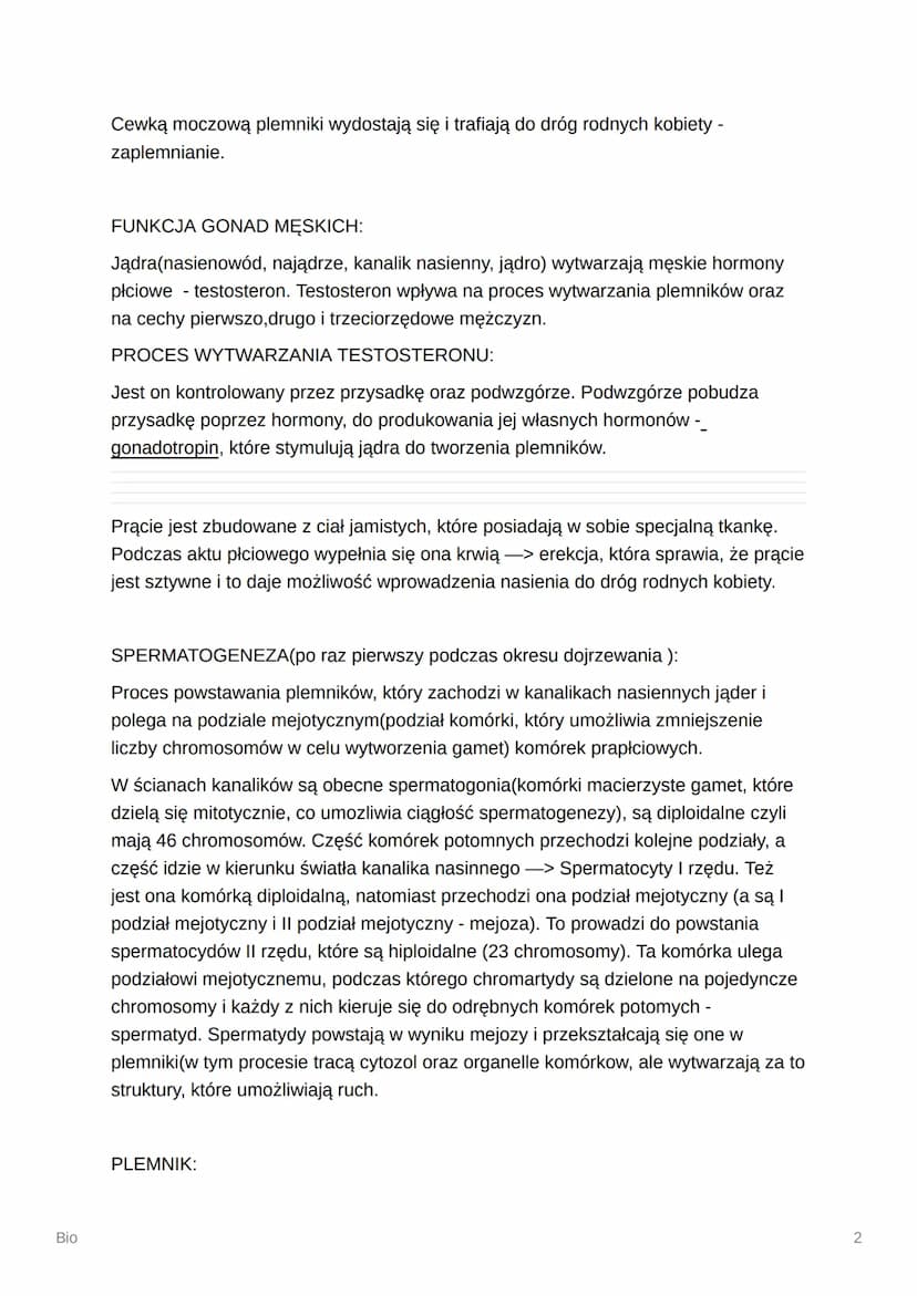 Bio
Bio
Budowa i funkcje męskich narządów rozrodczych
Cechy płciowe - cechy ciała dzięki, którym płcie różnią się od siebie.
Pierwszorzędowe