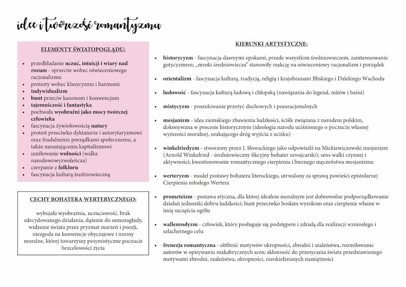 cechy światopoglądowe
ludowość - prosty lud ma dostęp do „prawd zakrytych”, w sposób intuicyjny, pozarozumowy, wewnętrzny potrafi porozumiew