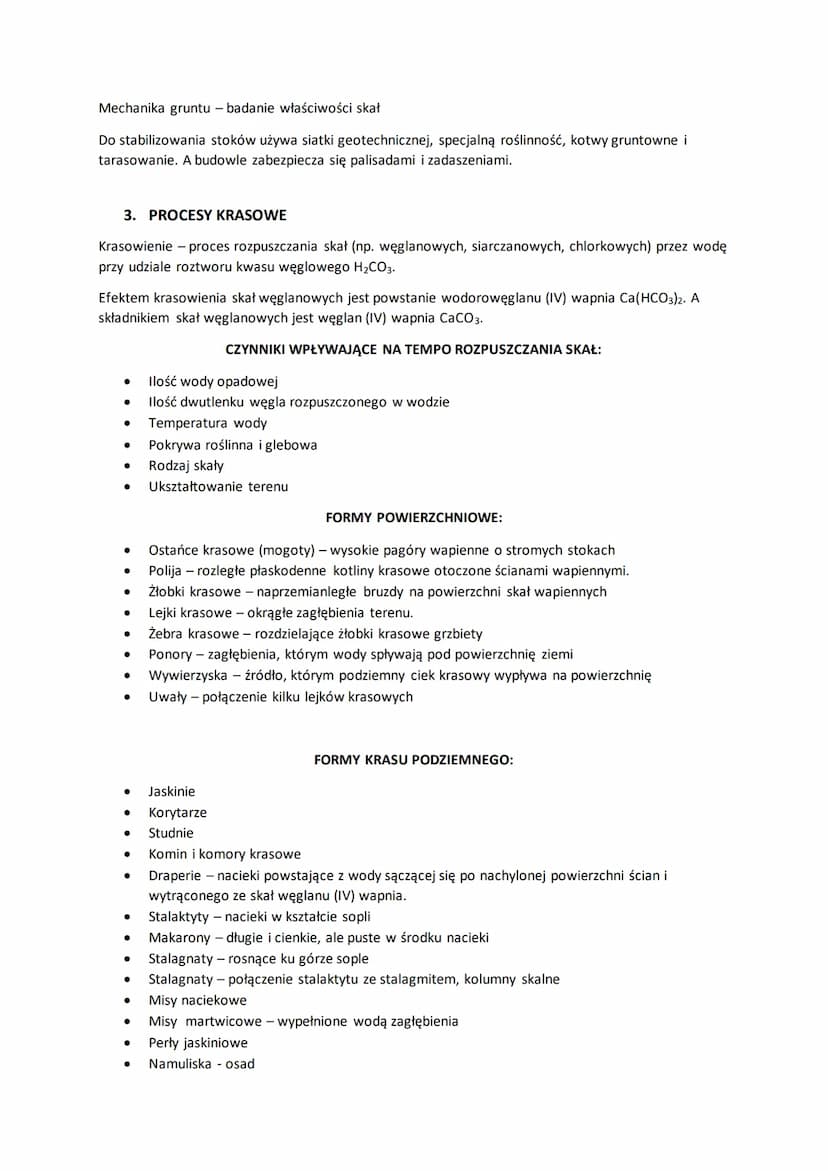 1. WIETRZENIE SKAŁ
● Erozja - niszczenie podłoża
● Transport materiału skalnego
● Akumulację - osadzanie materiału
Wietrzenie - proces, w kt