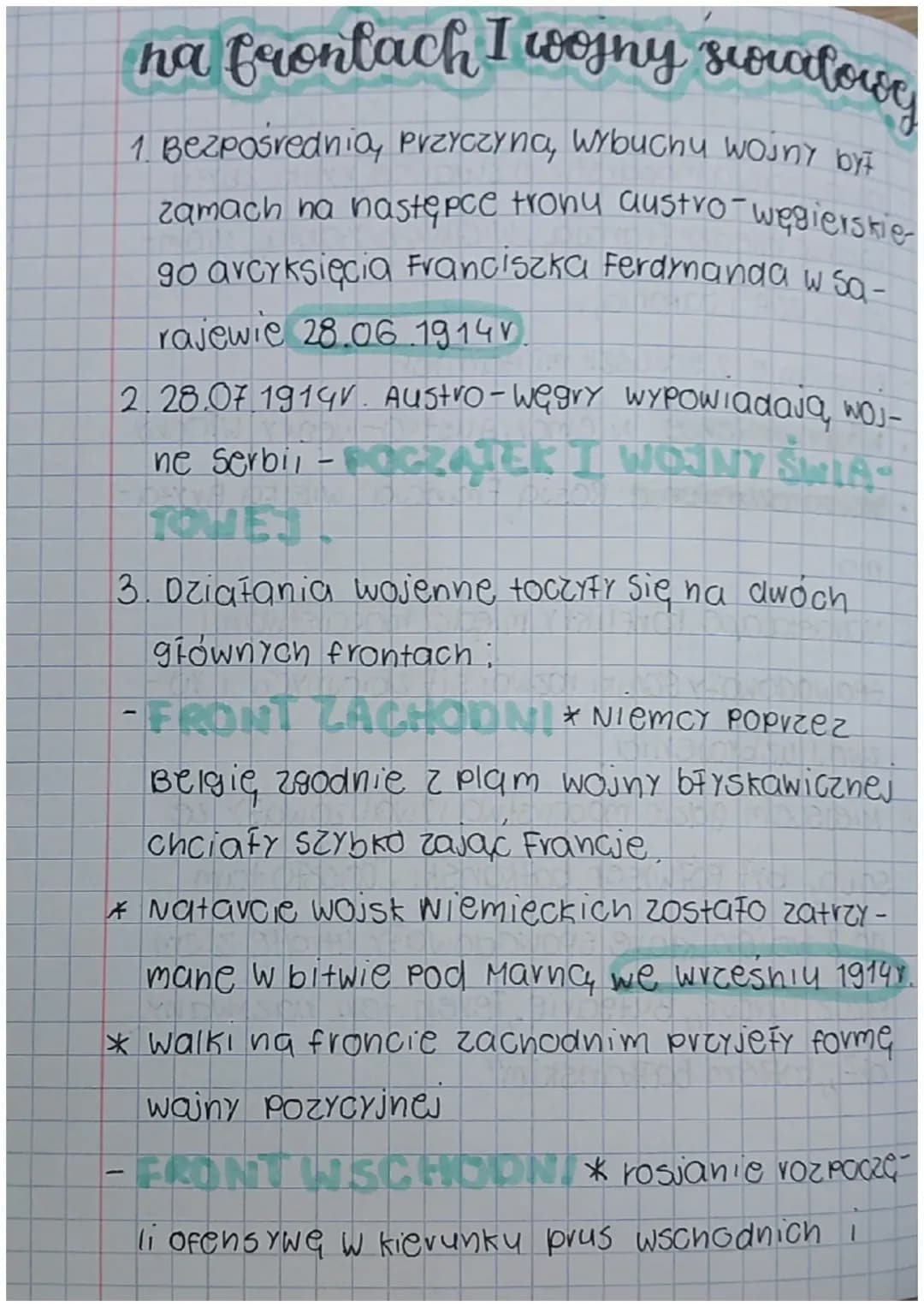 Na frontach I wojny światowej