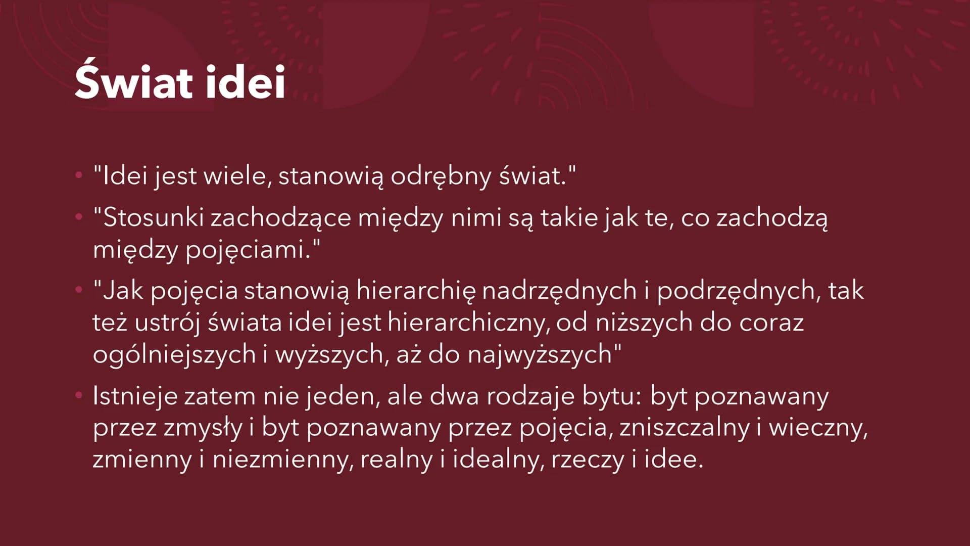 PLATON
Ogólne informacje Platon
• Tak właściwie Arystokles
427-347p.n.e.
Przydomek Platon dostał od swojego nauczyciela gimnastyki, za jego 