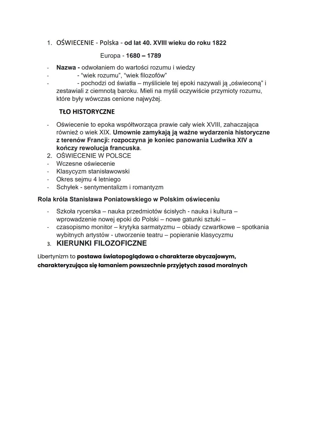 
<h2 id="pocztekowieceniawpolsce">Początek Oświecenia w Polsce</h2>
<p>Oświecenie w Polsce rozpoczęło się w XVIII wieku i trwało aż do roku 
