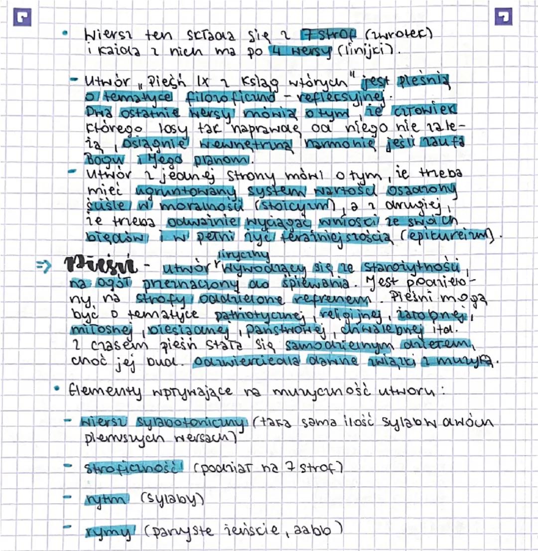 jezni
pelsei
Yan Kochanowski
Pieśń IX 2 ksiąg wtórych
=> Jan Koceramoseci - był najwybitnier
jszym poeta polskiego renesansu. Urodził
się w 