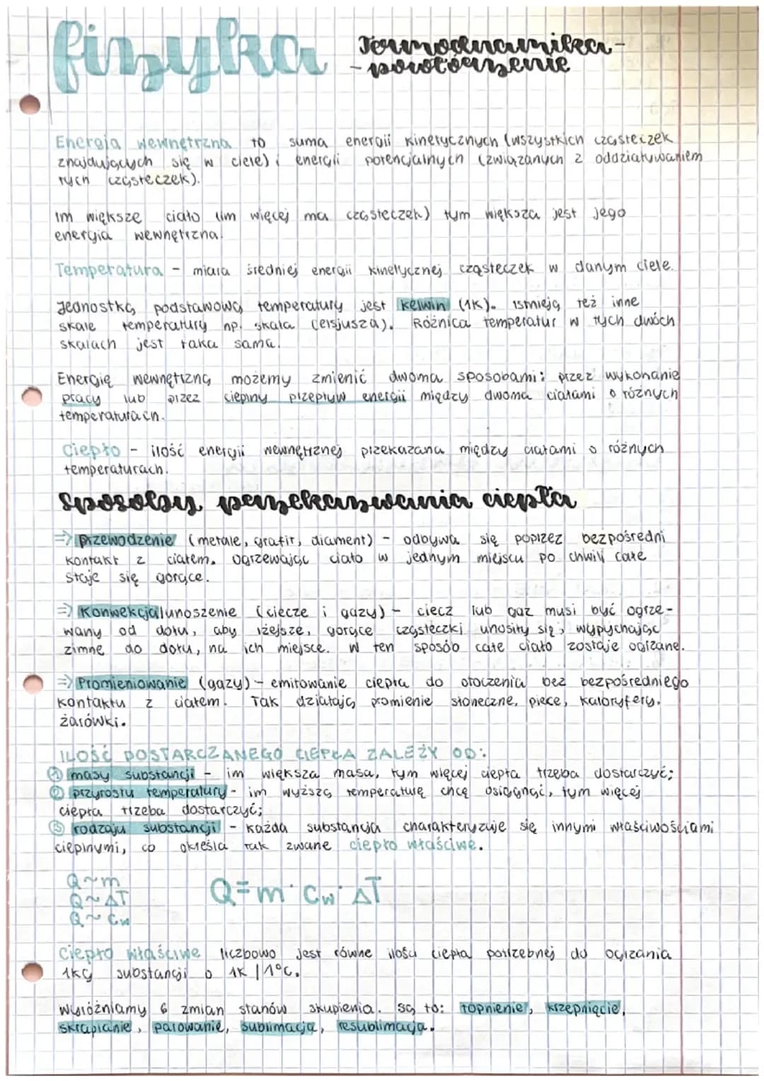Termodynamika - powtórzenie 🩵