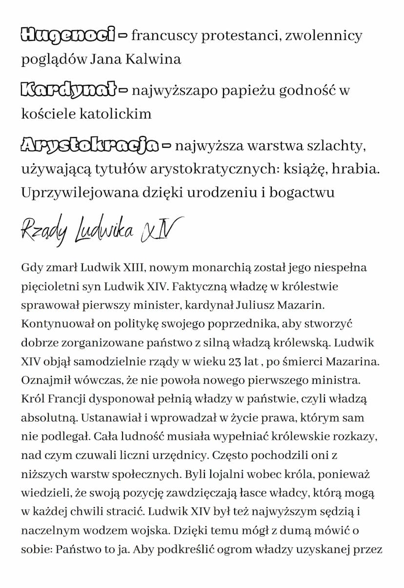 Monarchia alsobetna we
Francji
Umacnianie władzy królewskiej
Pod koniec XVI wieku królem Francji, ogarniętej walkami między
katolikami a hug