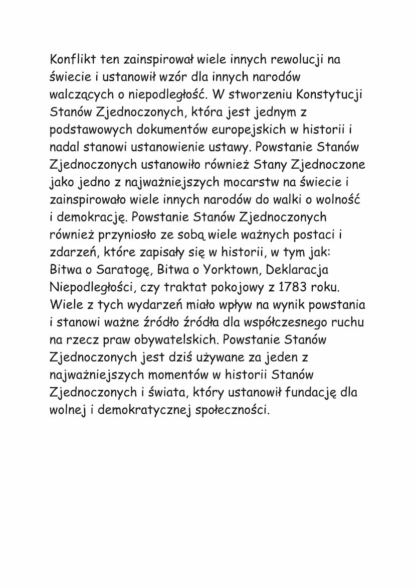 Powstanie Stanów
Zjednoczonych
Powstanie Stanów Zjednoczonych - wojna domowa w
latach 1775-1783, w której 13 kolonii brytyjskich na
północy 