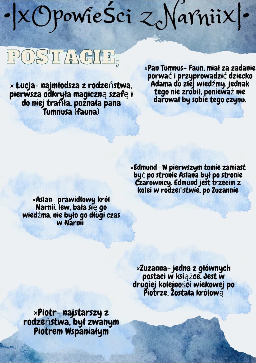Opowieści z Narnii klasa 4/5 najważniejsze rzeczy 