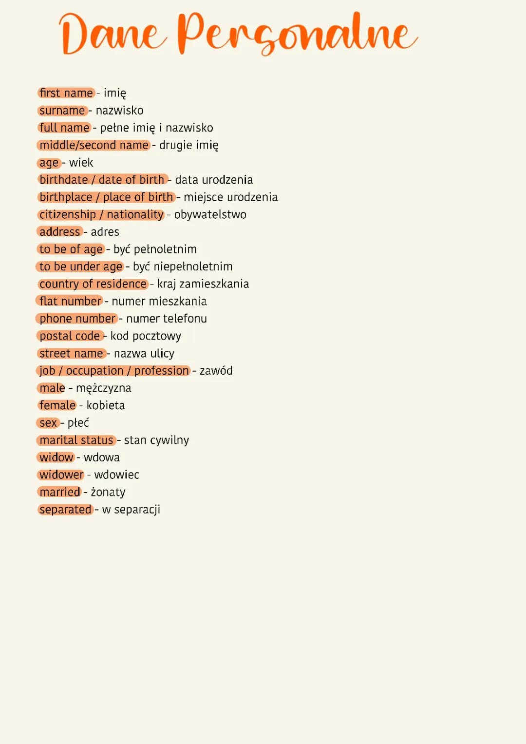 Jakie to są dane personalne? Co to znaczy i etapy życia człowieka