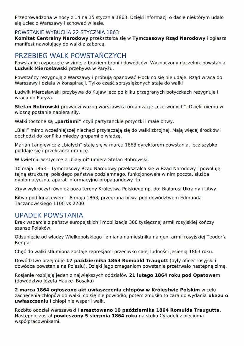 1. POWSTANIE STYCZNIOWE
GENEZA POWSTANIA
Odwilż posewastopolska - okres reform oraz liberalizacji polityki wewnętrzej w Cesarstwie
Rosyjskim
