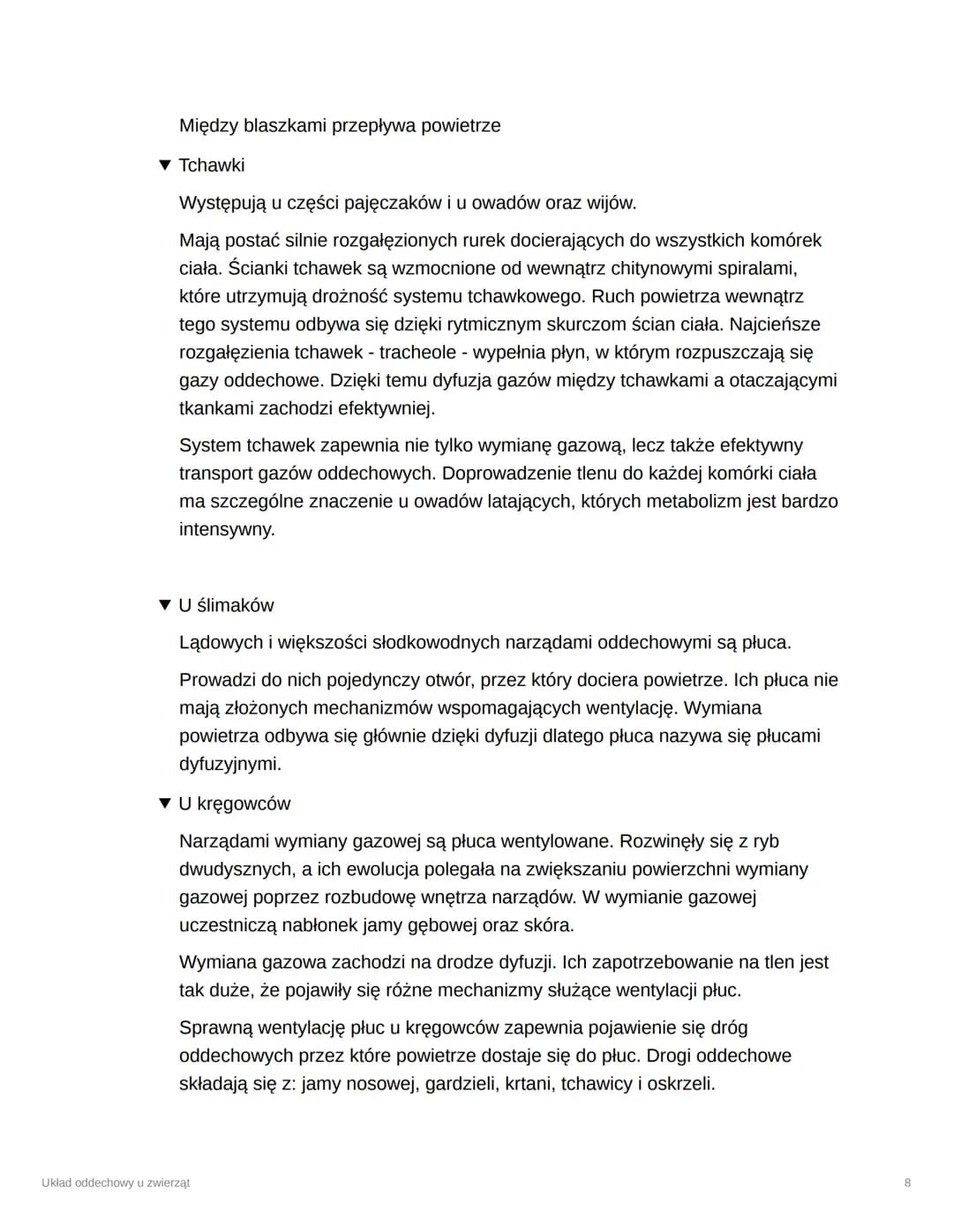 Układ oddechowy u zwierząt
Tags
Checkbox
Date
Trudne
@November 28, 2023
▼ Jak zwierzęta uzyskują energie?
Na drodze oddychania tlenowego lub