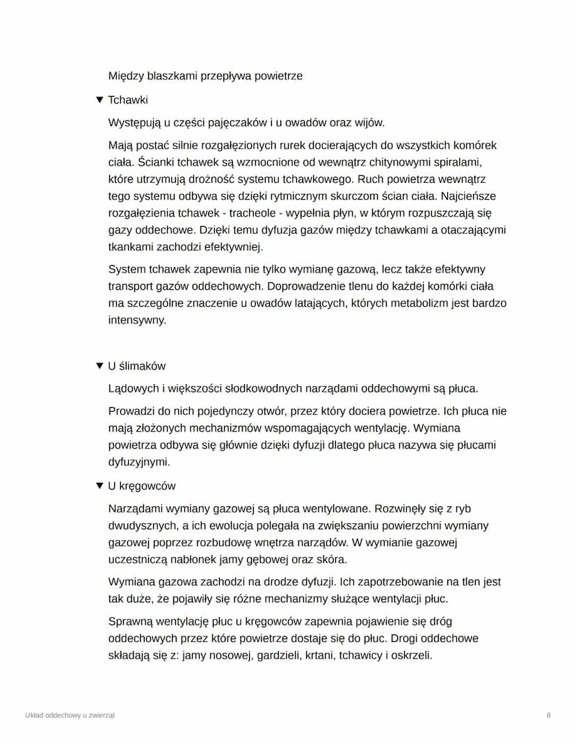 Układ oddechowy u zwierząt
Tags
Checkbox
Date
Trudne
@November 28, 2023
▼ Jak zwierzęta uzyskują energie?
Na drodze oddychania tlenowego lub