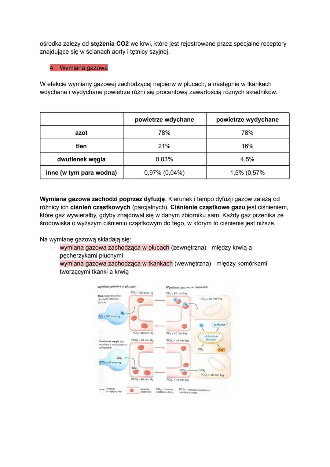 WENTYLACJA I WYMIANA GAZOWA
1. Mechanizm wentylacji płuc
Wentylacja płuc, czyli wymiana powietrza w płucach składa się z rytmicznych wdechów