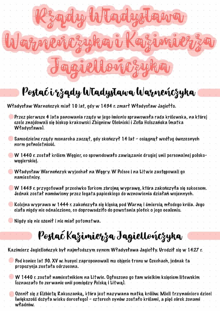 Know rzady Wladyslawa Warnenczyka i Kazimierza jagiellonczyka thumbnail