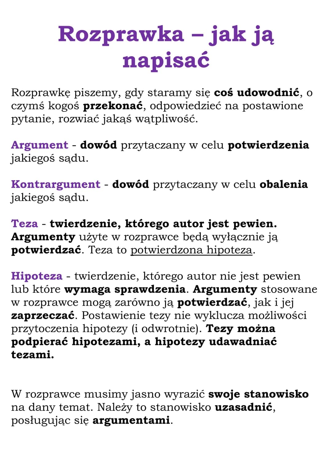 
<p>Rozprawka - jak ją napisać</p>
<p>Rozprawkę piszemy, gdy staramy się udowodnić coś, przekonać kogoś o czymś lub odpowiedzieć na postawio