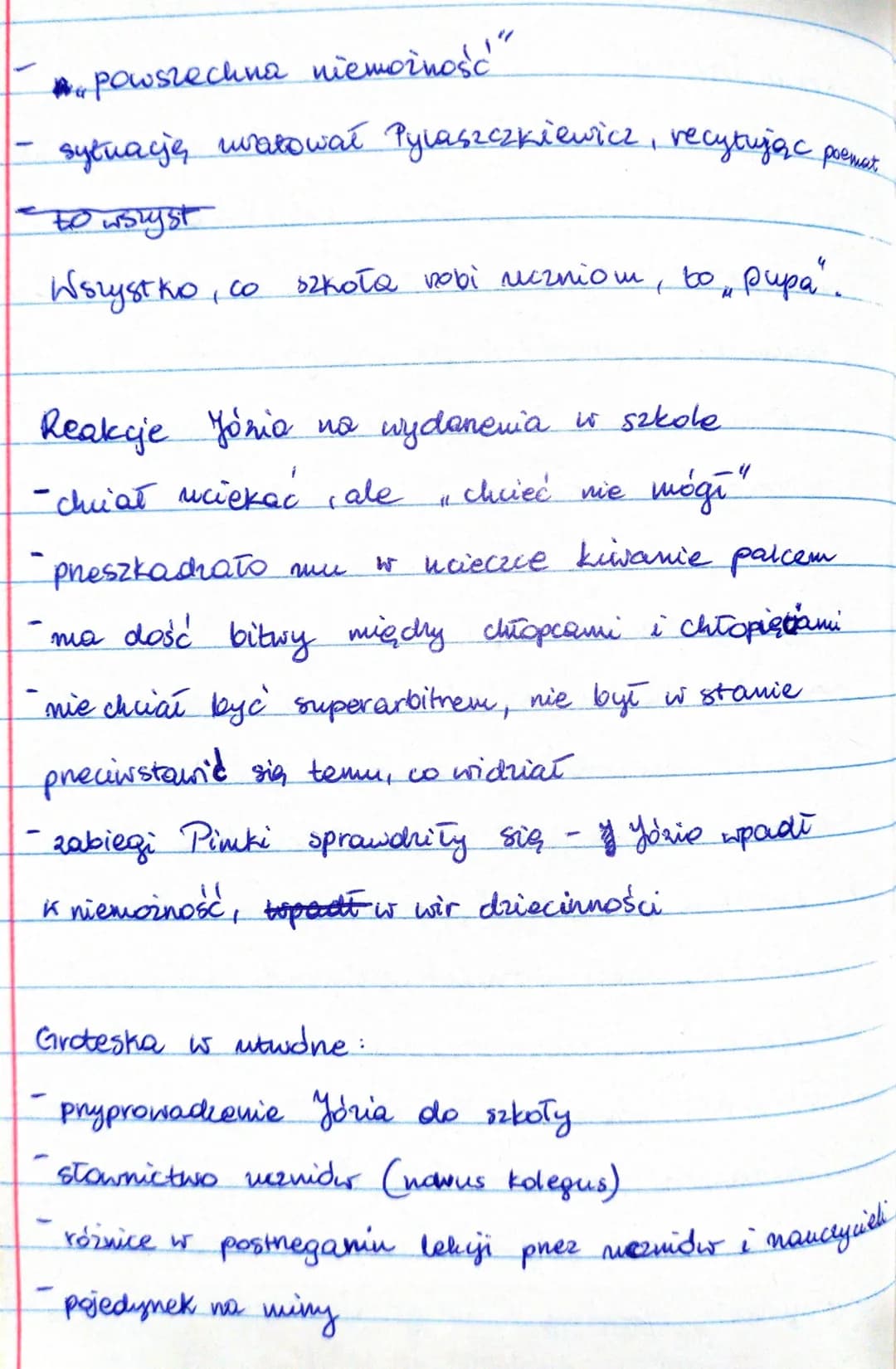 
<p>Józio w szkole Ferdydurke to temat przewodni książki, która opisuje groteskowość w szkole. </p>
<h2 id="charakterystykajziakowalskiego">