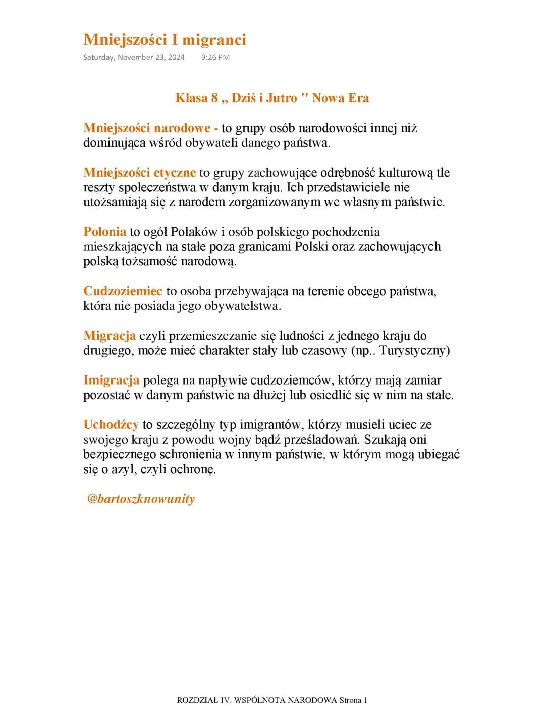 Mniejszości I migranci