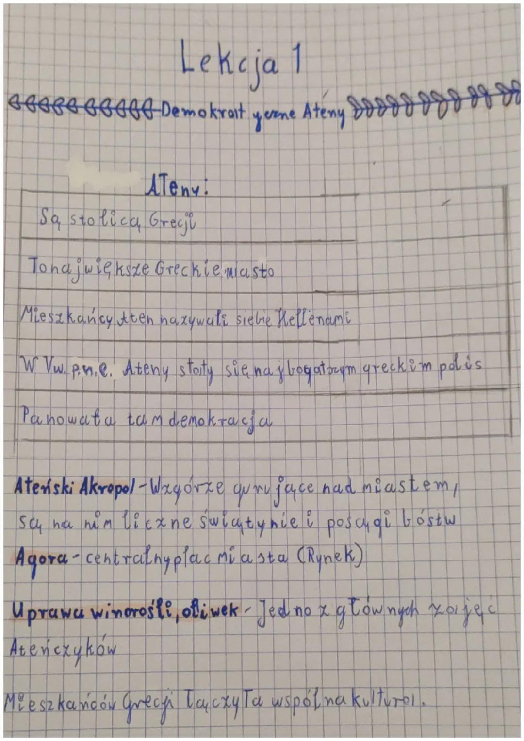 Lekcja 1
GBBBG GB Gbe Demokrait
yerne Ateny doodd ogd og so
ATeny!
Sa stolica Grecji
Tonajwiększe Greckie miasto
Mieszkańcy Aten nazywali si