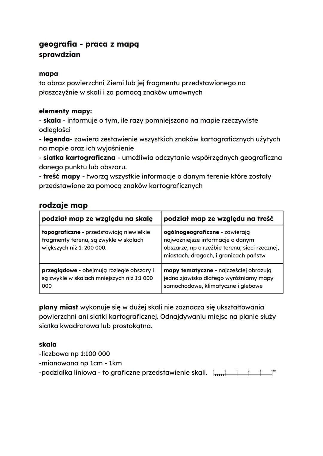 geografia - praca z mapą
sprawdzian
mapa
to obraz powierzchni Ziemi lub jej fragmentu przedstawionego na
płaszczyźnie w skali i za pomocą zn