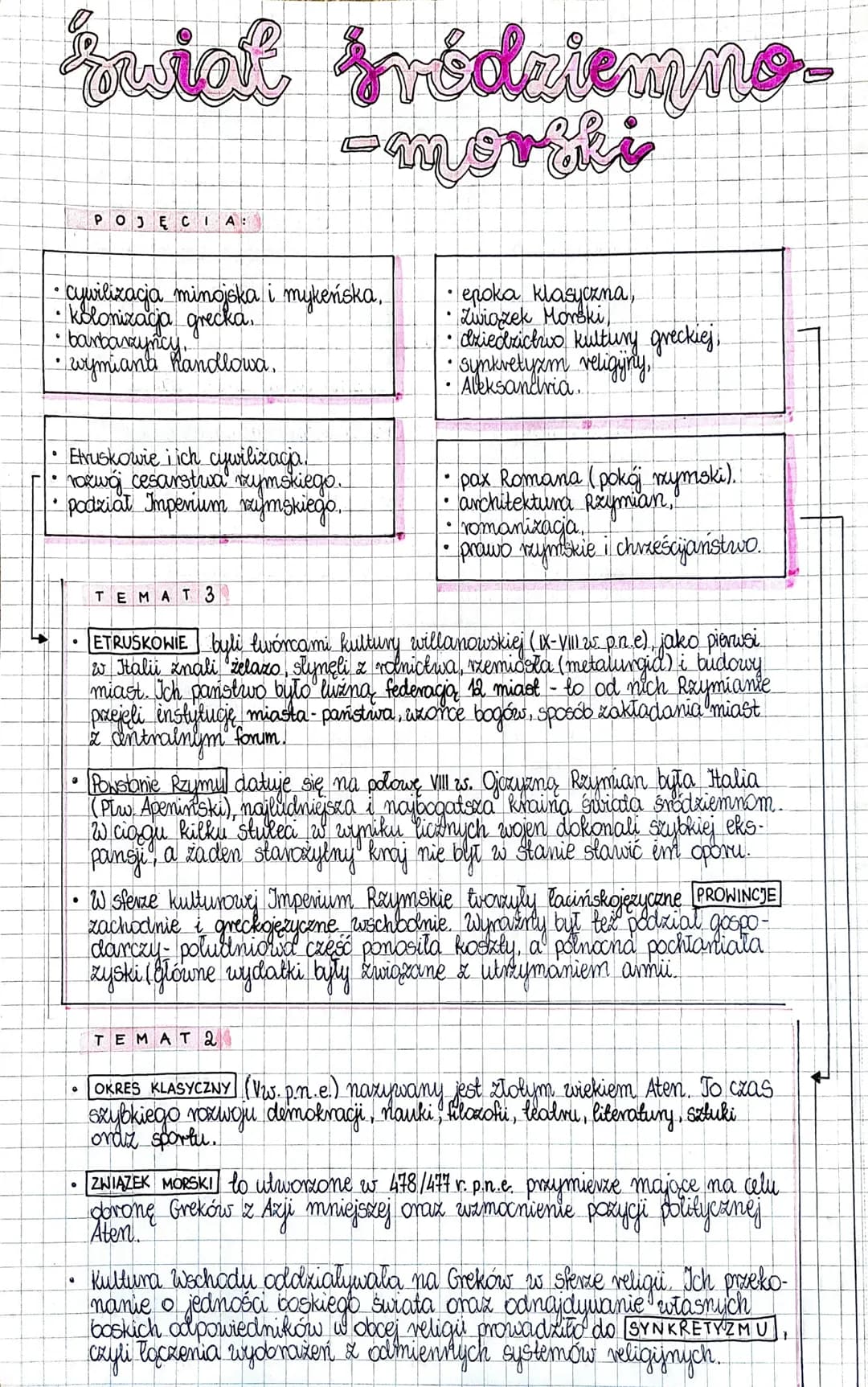 Sauviel Svédelemno-
-morrki
cywilizacja minojska i mykeńska,
• kolonizacja grecka.
·barbarzyńcy,
• wymiana handlowa.
Etvuskowie iich cyuiliz