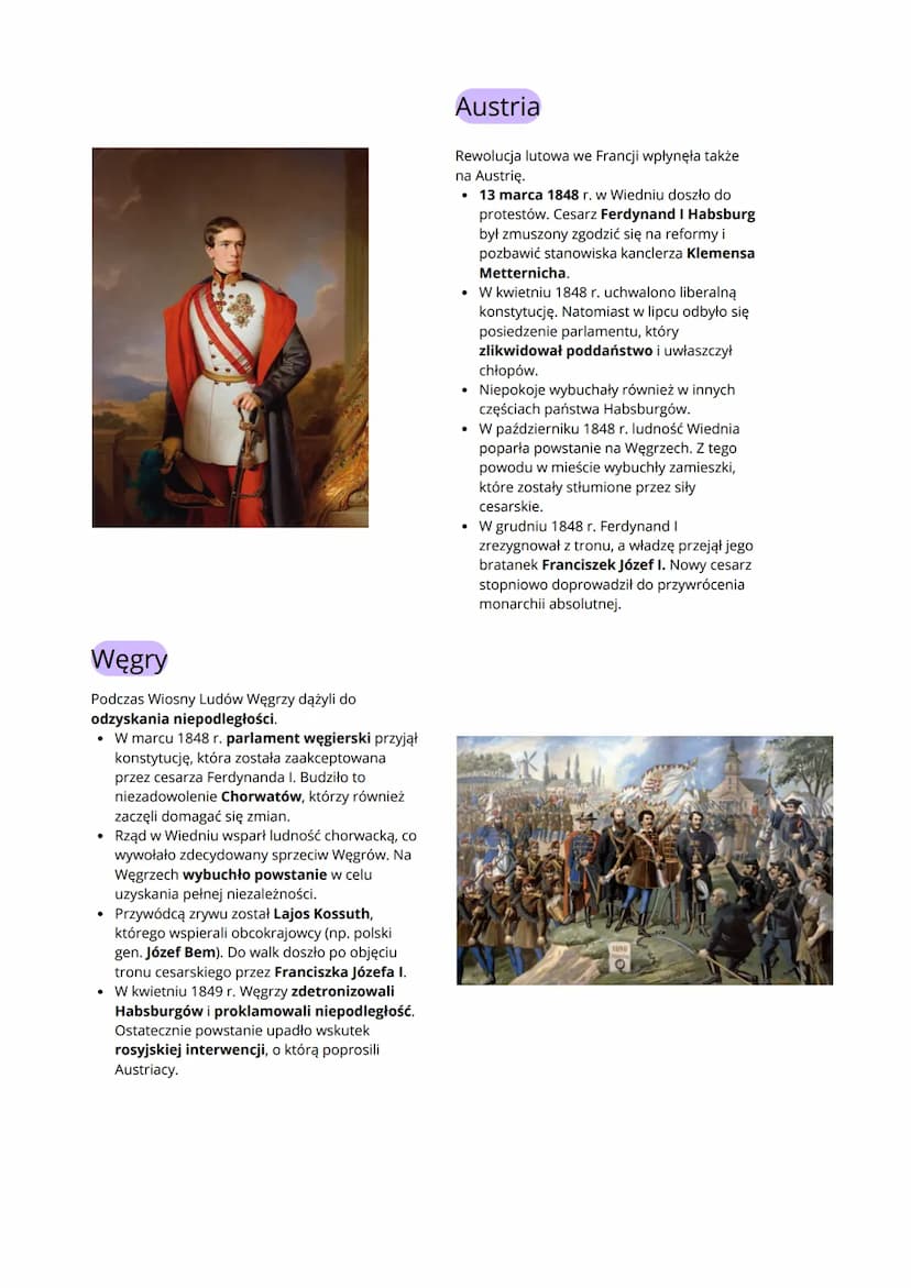 Wiosna ludów
Przyczyn Wiosny Ludów
• zła sytuacja najniższych grup społecznych
- wywołana m.in. klęskami głodu, złymi
warunkami pracy,
. dąż