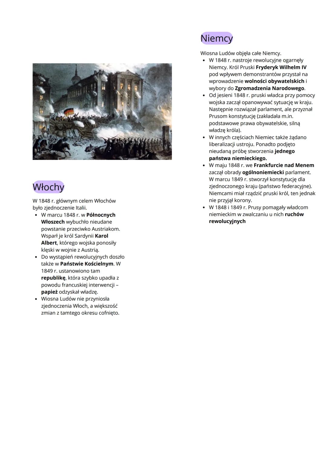 Wiosna ludów
Przyczyn Wiosny Ludów
• zła sytuacja najniższych grup społecznych
- wywołana m.in. klęskami głodu, złymi
warunkami pracy,
. dąż