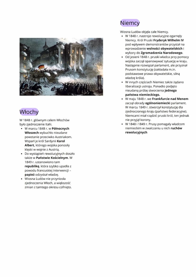 Wiosna ludów
Przyczyn Wiosny Ludów
• zła sytuacja najniższych grup społecznych
- wywołana m.in. klęskami głodu, złymi
warunkami pracy,
. dąż