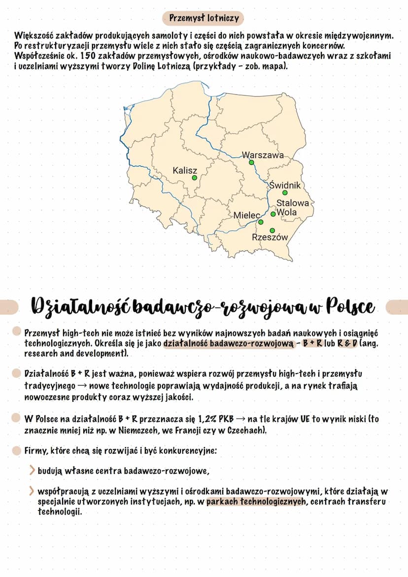 Przemyst high-tech
w Polsce
Przemyst high-tech w PRL-u
W PRL-u polityka państwa byta nastawiona na rozwój przemysłu tradycyjnego i nie sprzy