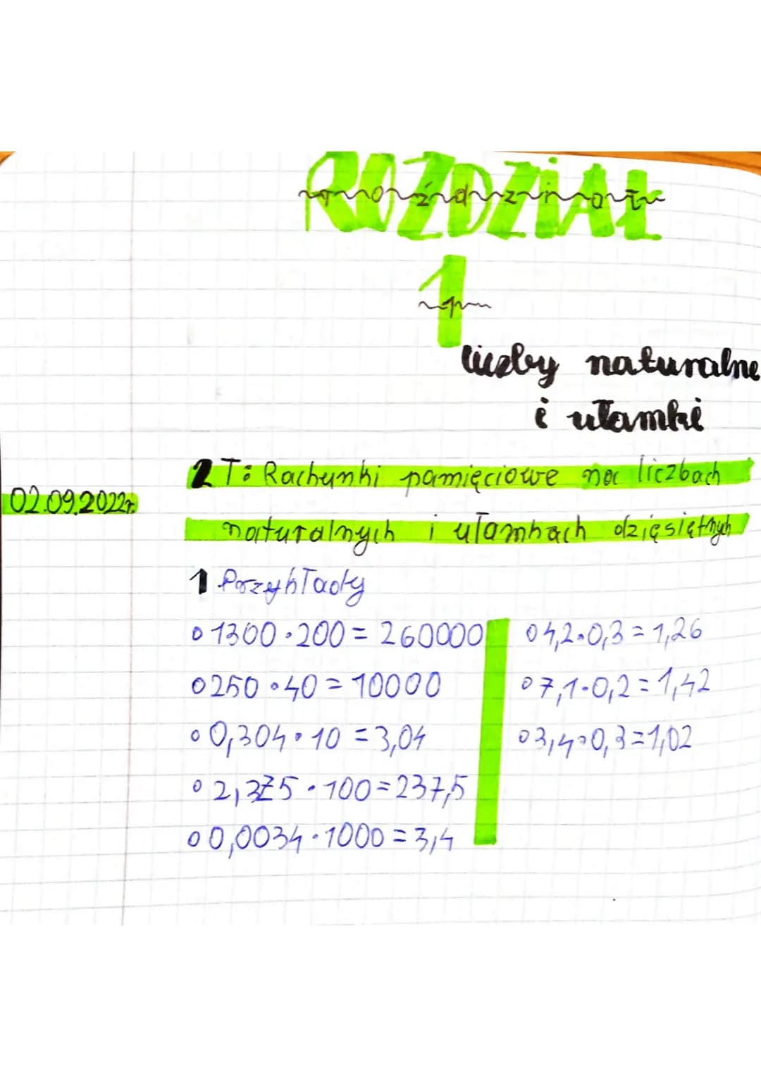 02.09.2022
Rozozisa
O
liczby naturalne
i utamki
2T: Rachunki pamięciowe noc liczbach
naturalnych i uTambach dzięsiętnych
1 Porszyb Taoty
0 1