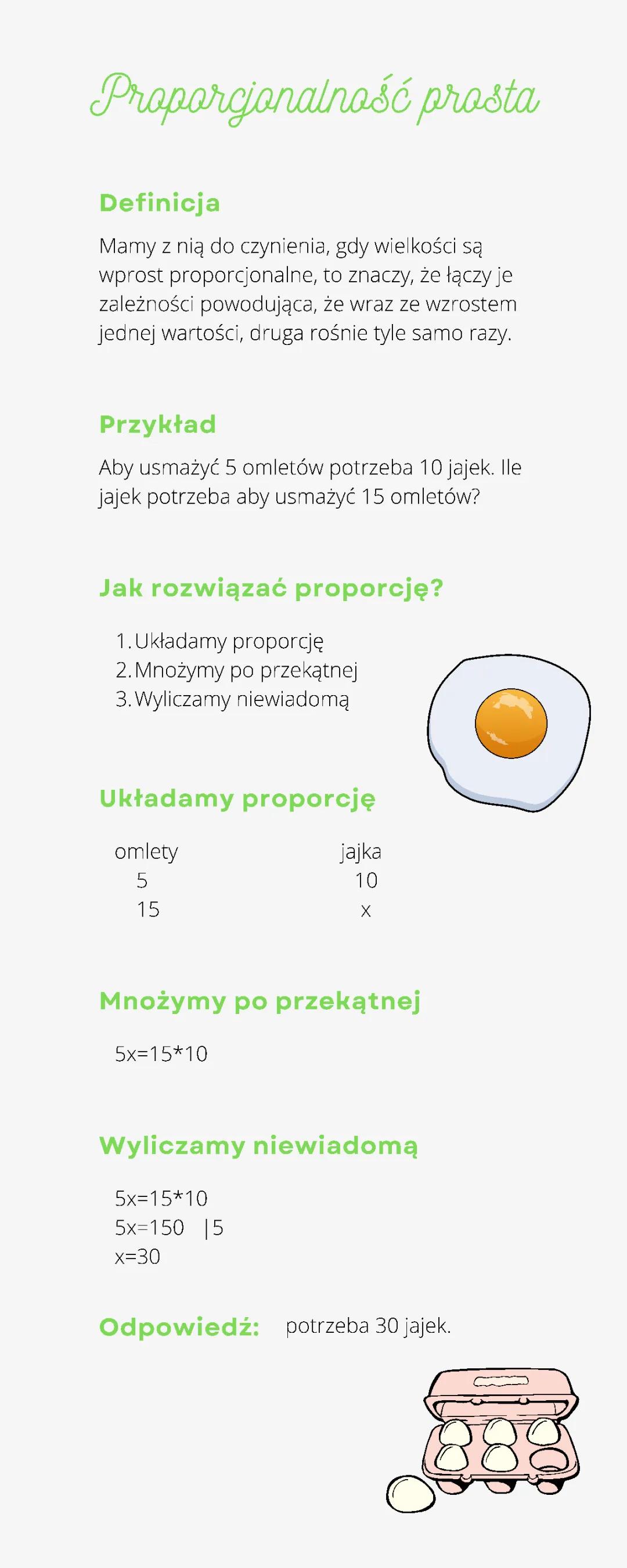 Proporcjonalność prosta Klasa 7 i 8 - wzory, funkcje liniowe, zadania