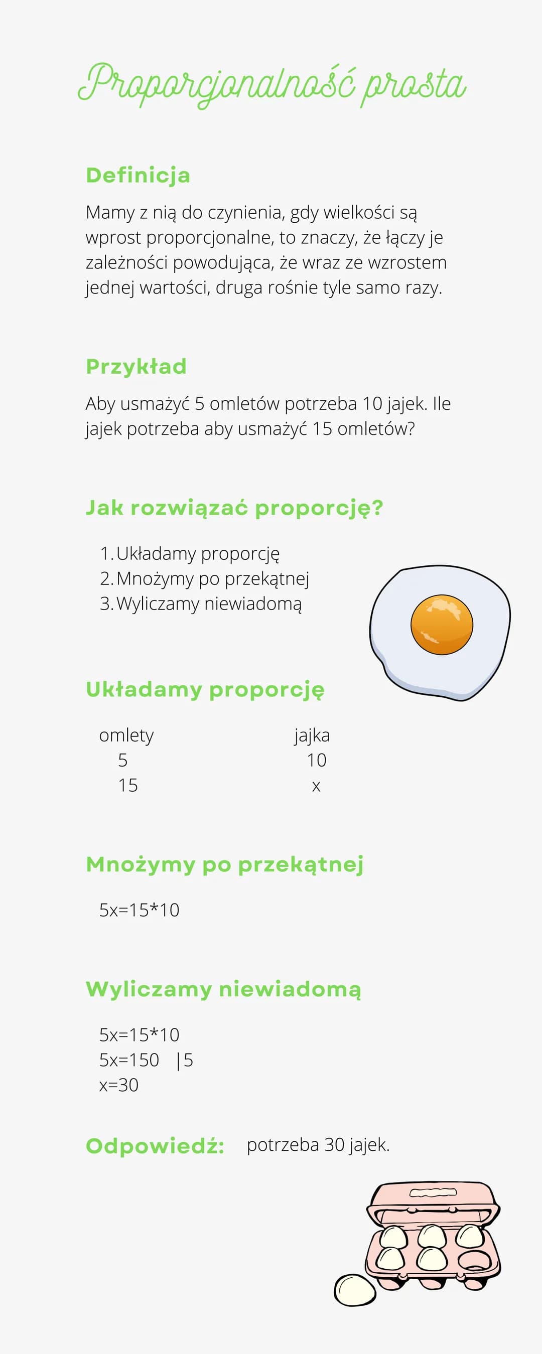 Proporcjonalność prosta
Definicja
Mamy z nią do czynienia, gdy wielkości są
wprost proporcjonalne, to znaczy, że łączy je
zależności powoduj