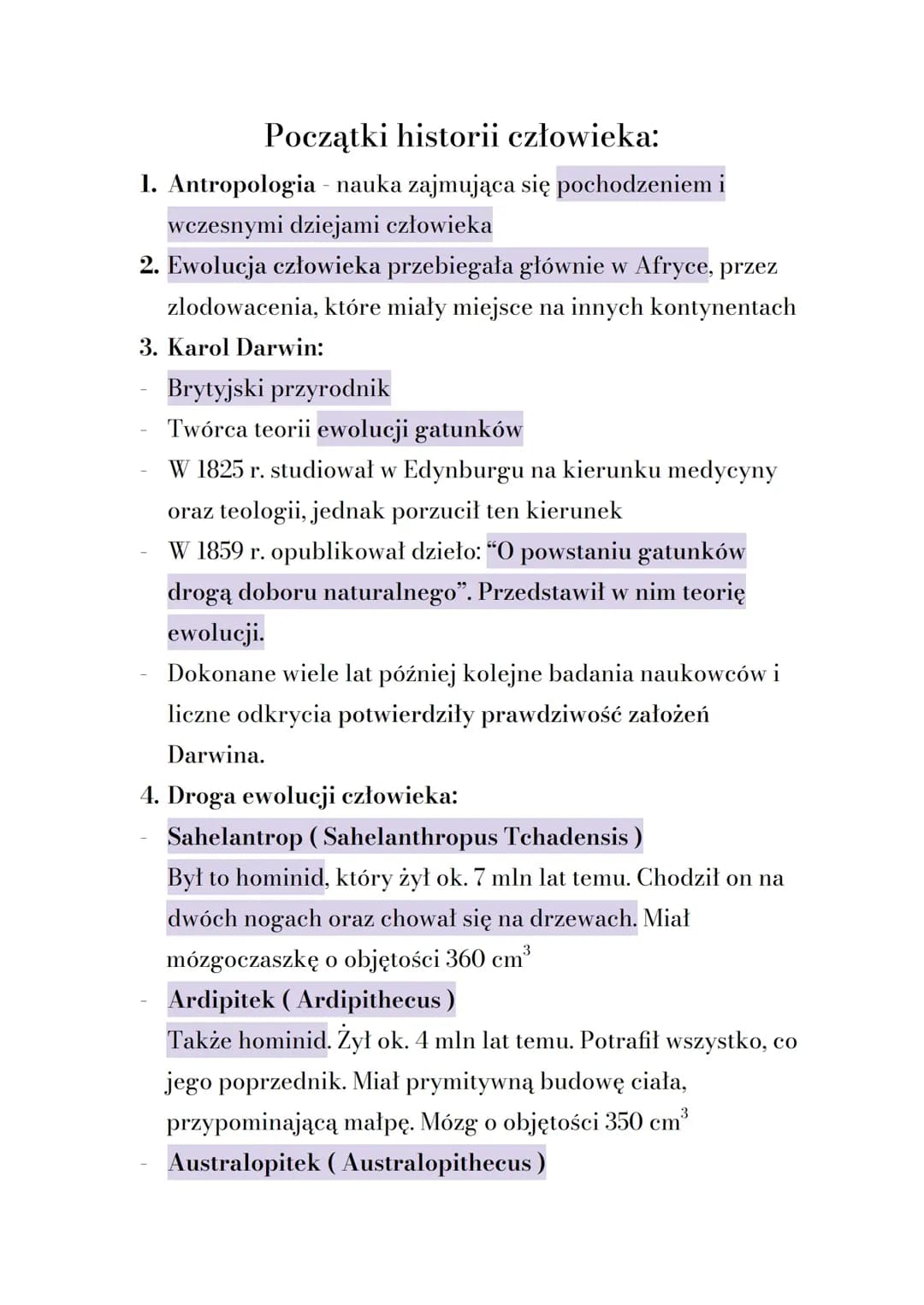 Początki historii człowieka 