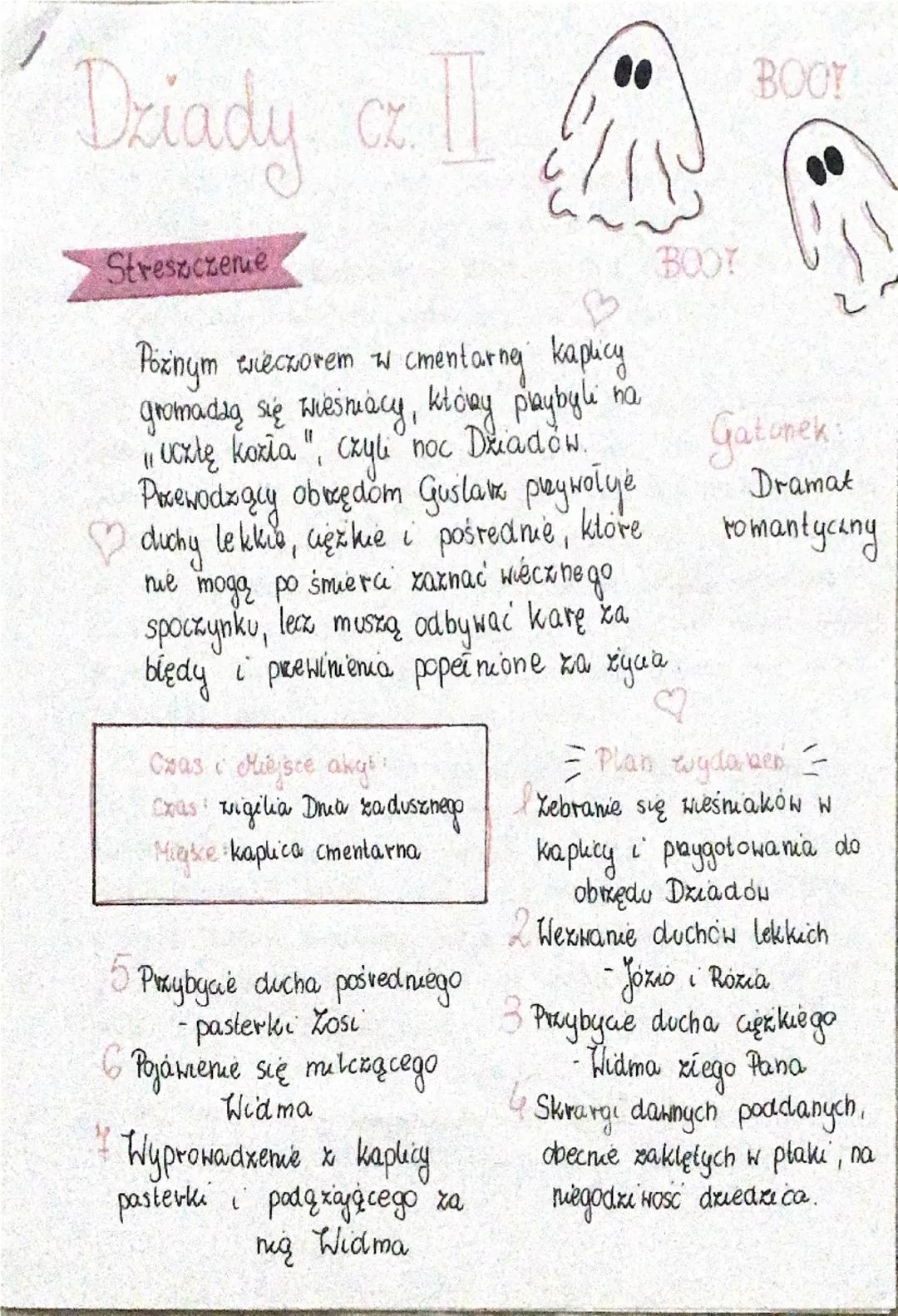--- OCR Start ---
Dziady cz. 11
Streszczeme
B
Pozinym wieczorem w cmentarnej kaplicy
gromadzą się wieśniacy, który playbyli na
"vcztę kozia"