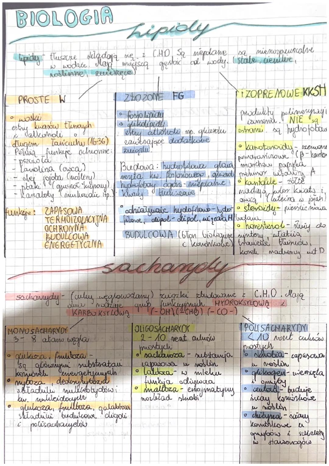 PROSTE W
woski
estry kwasów themaych.
Jalkoholi
O
。
BIOLOGIA
hipidly
deledand
HEL
lipidy tłuszcze składają się z C.MD Są niepdame sa nienorp