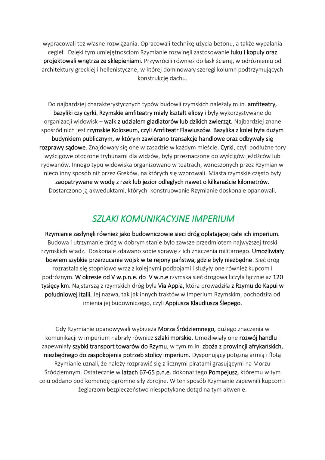 OSIGNIĘCIA RZYMIAN
W skład Imperium Rzymskiego weszły liczne ziemie świata śródziemnomorskiego i Bliskiego
Wschodu. Rzymianie przejmowali ni
