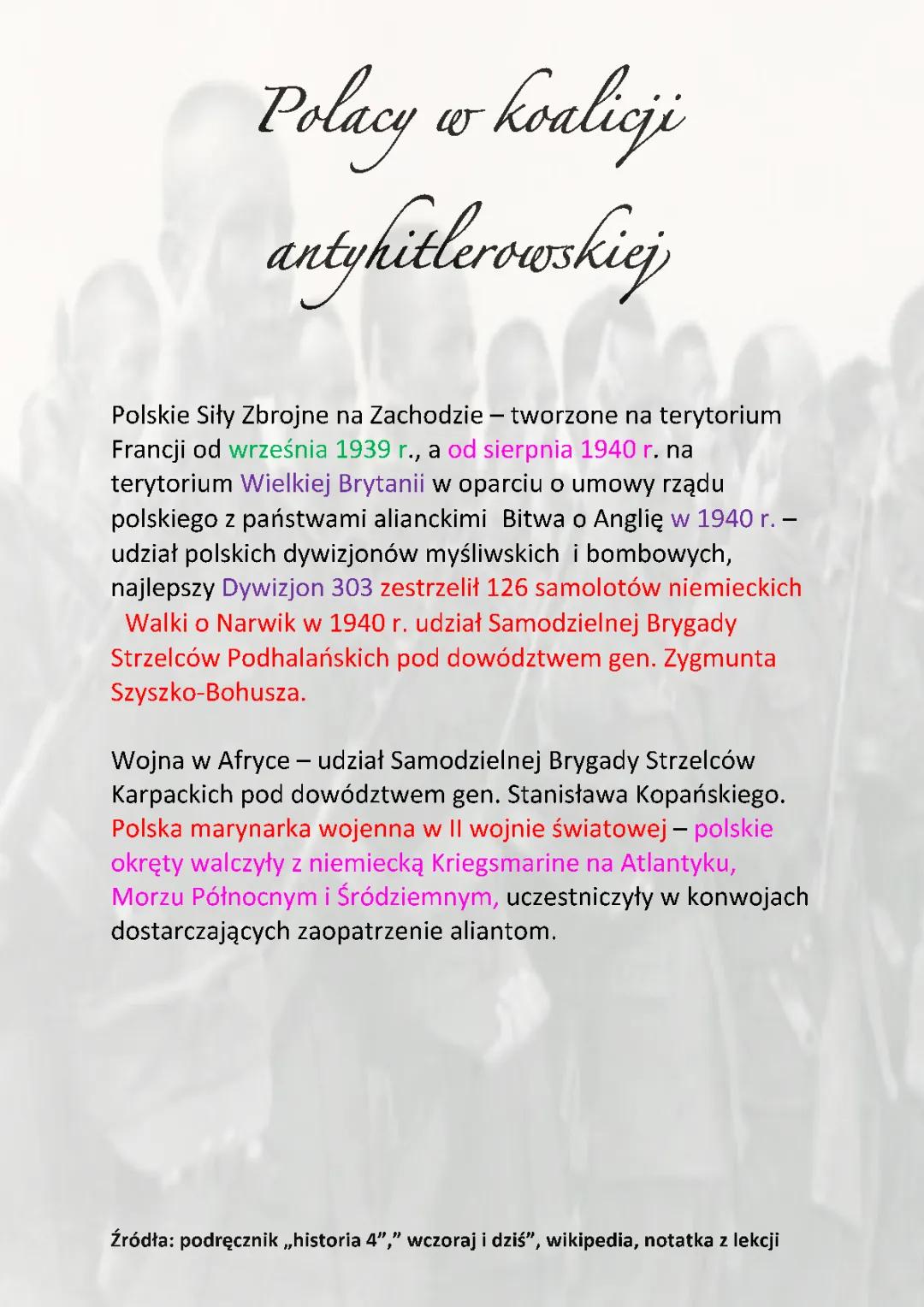 Polacy w Koalicji Przeciwko Hitlerowi