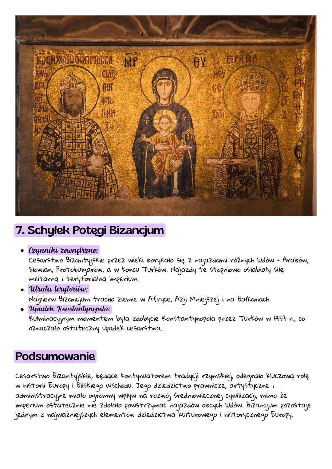 # Cesarstwo Bizantyjskie

1. Bizancjum – Nowy Rzym

*   Geneza i nazwa:

Bizancjum powstało w wyniku podziału dawnego Cesarstwa Rzymskiego. 