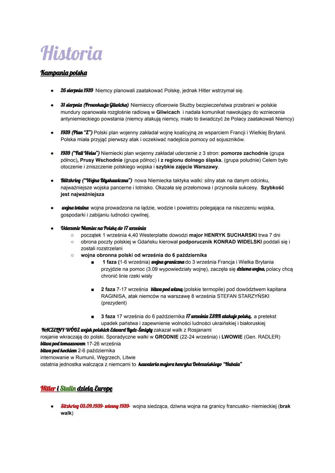 Historia - Kampania Polski 1939: Podział Europy przez Hitlera i Stalina